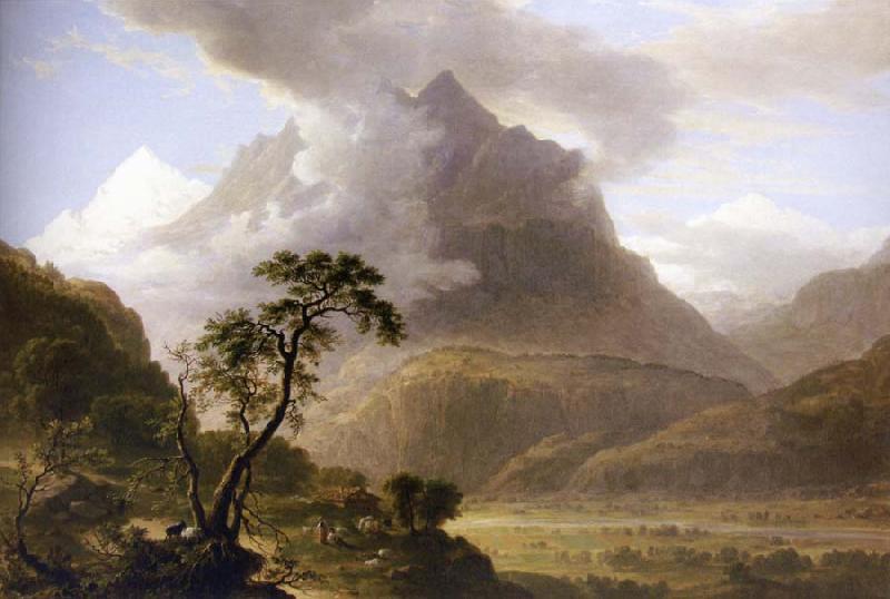 Asher Brown Durand Alpine View,Near Meyringen Sweden oil painting art